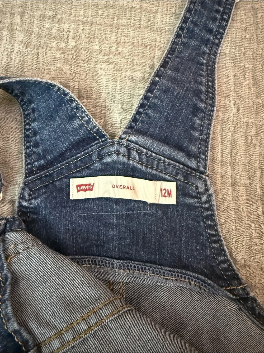 Levi's Dark Blue Denim Baby Overalls with Front Pocket